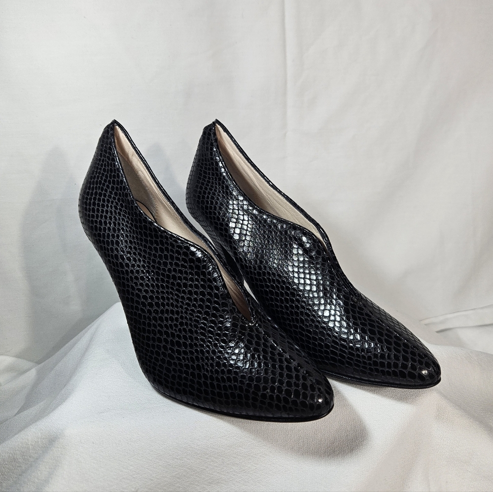 LULU GUENESS BLACK PUMP SHOES, sz 5 1/2 New W/O Tags Snake Skin